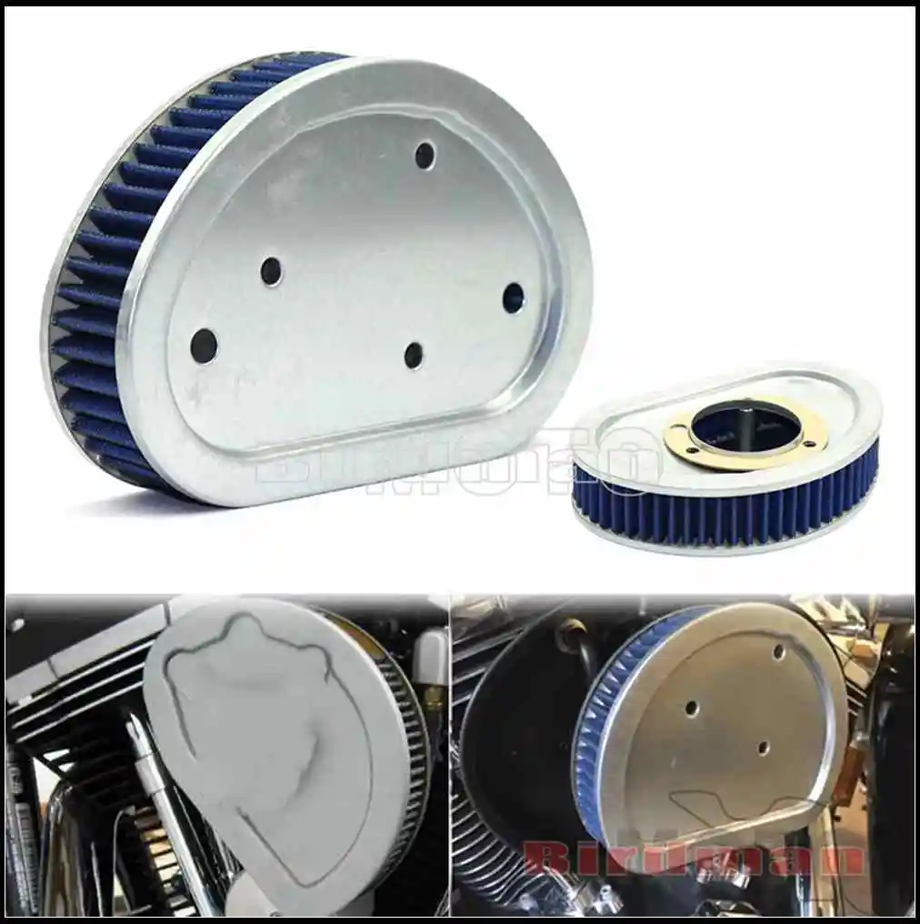 

Мотоциклетный воздушный фильтр с высоким потоком очиститель воздуха синий для Harley Dyna Street Fat Bob Super Glide Custom FLD FXD FXDF FXDB FXDC 08-15