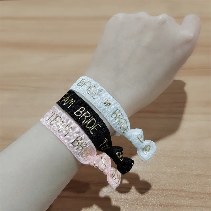 

11pcs/set Team Bride Bachelorette Party Elastic Bracelet Bride To Be Decorations Wedding Supplies Hen Night Party Bridal Shower