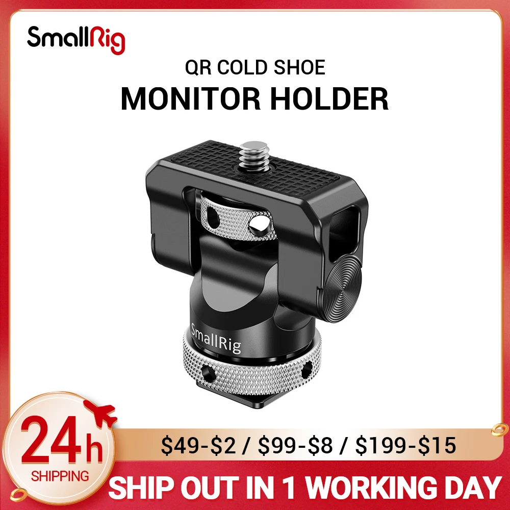 

SmallRig Quick Release Camera Monitor Holder EVF Mount Rig Swivel 360 Degree & Tilt 140 Degree Monitor Clamp with Cold Shoe