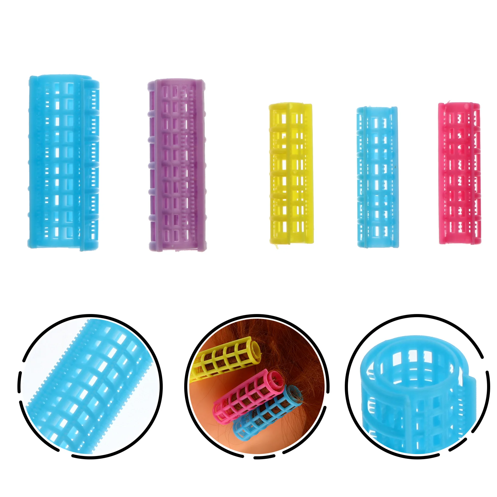 

36 Pcs Plastic Drum Fringe Curls Self Grip Hairdressing Tool Curling Styling Roller Curler Accessory Foam Iron