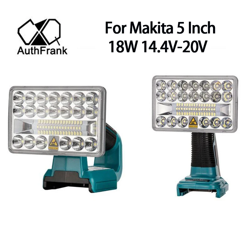 

BL1860 LED Flashlight Outdoors SpotTool Light LED Light Used for Makita 5 Inch 18W 14.4V-20V Li-ion Battery BL1830 BL1845 LXT400