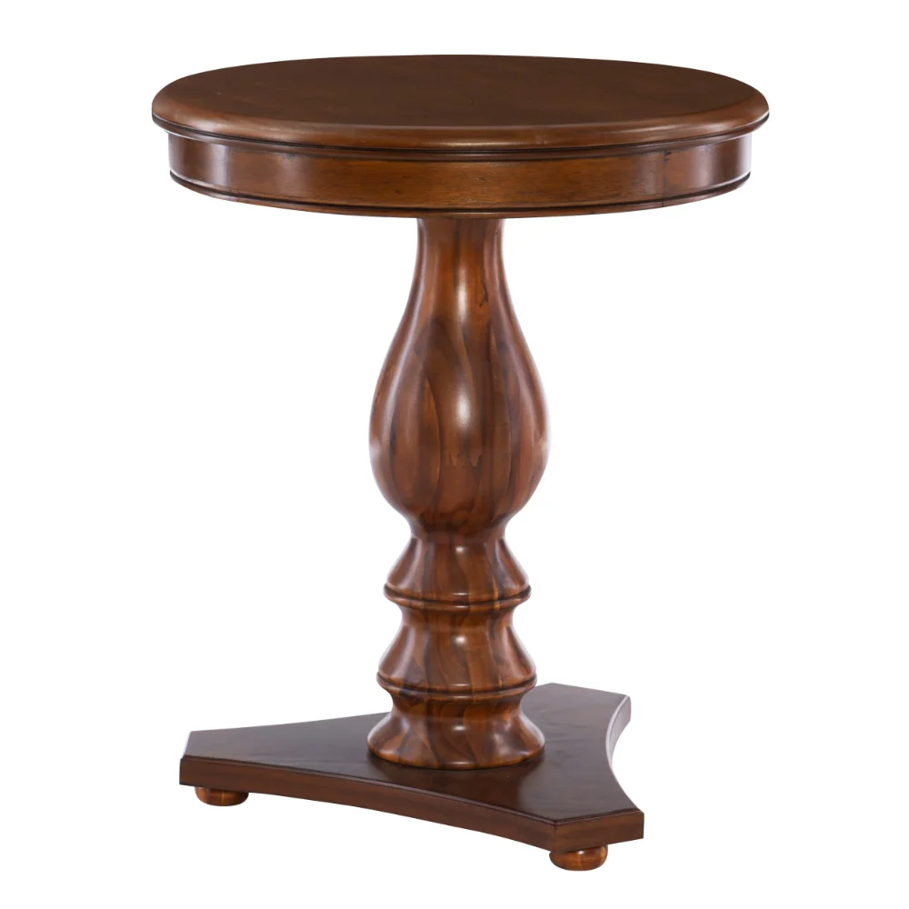 

Stanton Round Pedestal Accent Side Table, Hazelnut Brown