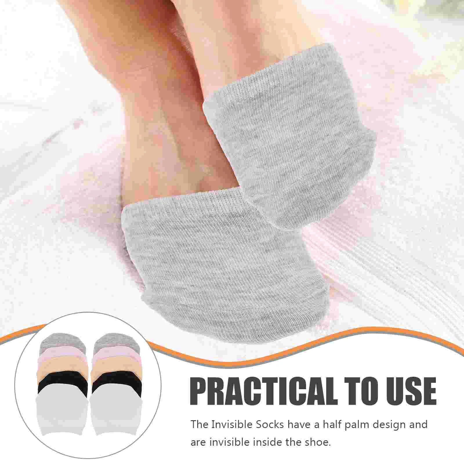 5 Pairs Socks Women Mesh Toe Topper Liner Half Foot Heelless Boat Ondo Five