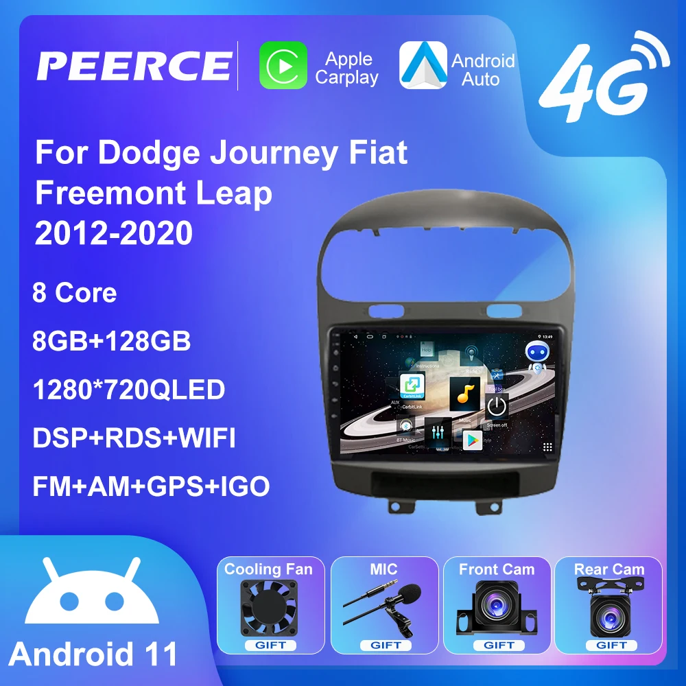 

Автомагнитола PEERCE DSP для Dodge Journey Fiat Freemont Leap 2012-2020, автомагнитола, мультимедийный видеоплеер, навигация, головное устройство с GPS, разъем 2din, dvd