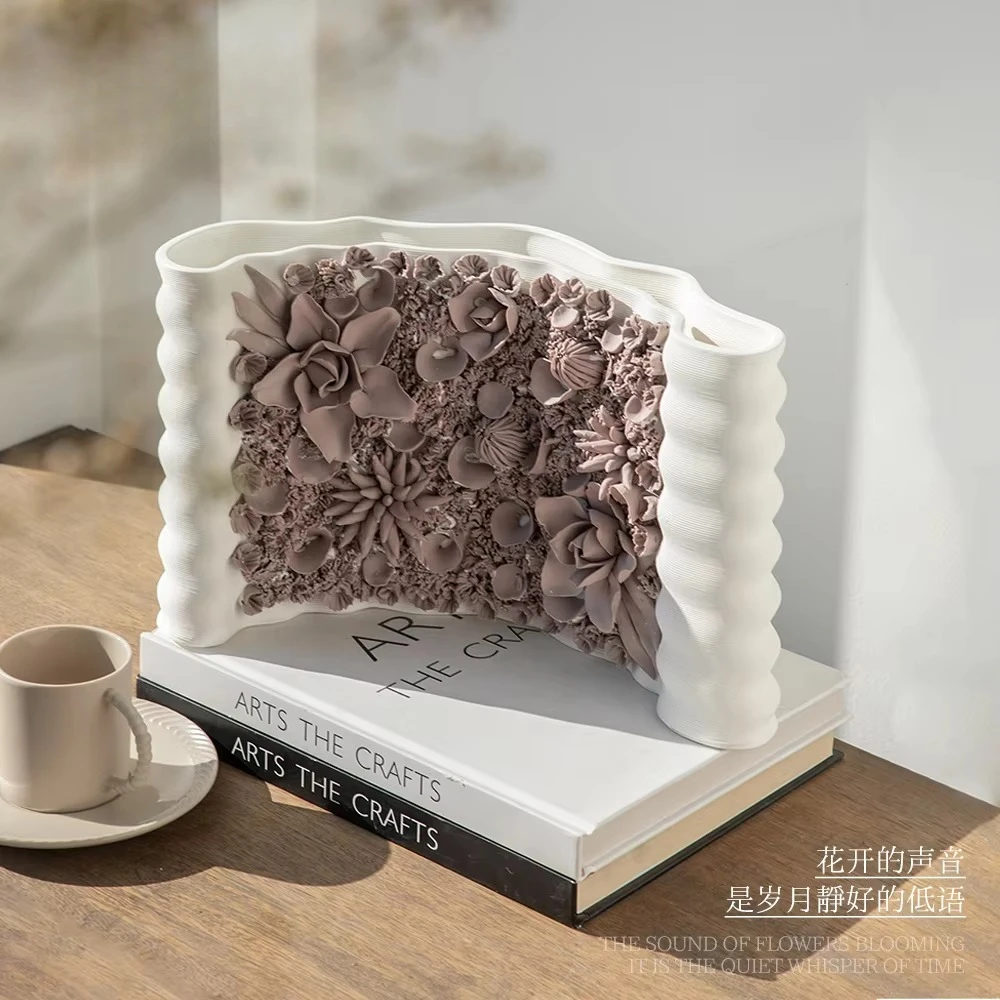 Фото 3D-печатная ваза из розовой керамики для цветов, декоративная ваза для дома, украшение для рабочего стола и гостиной, оптовая продажа от фабрики керамики Чаочжоу №2