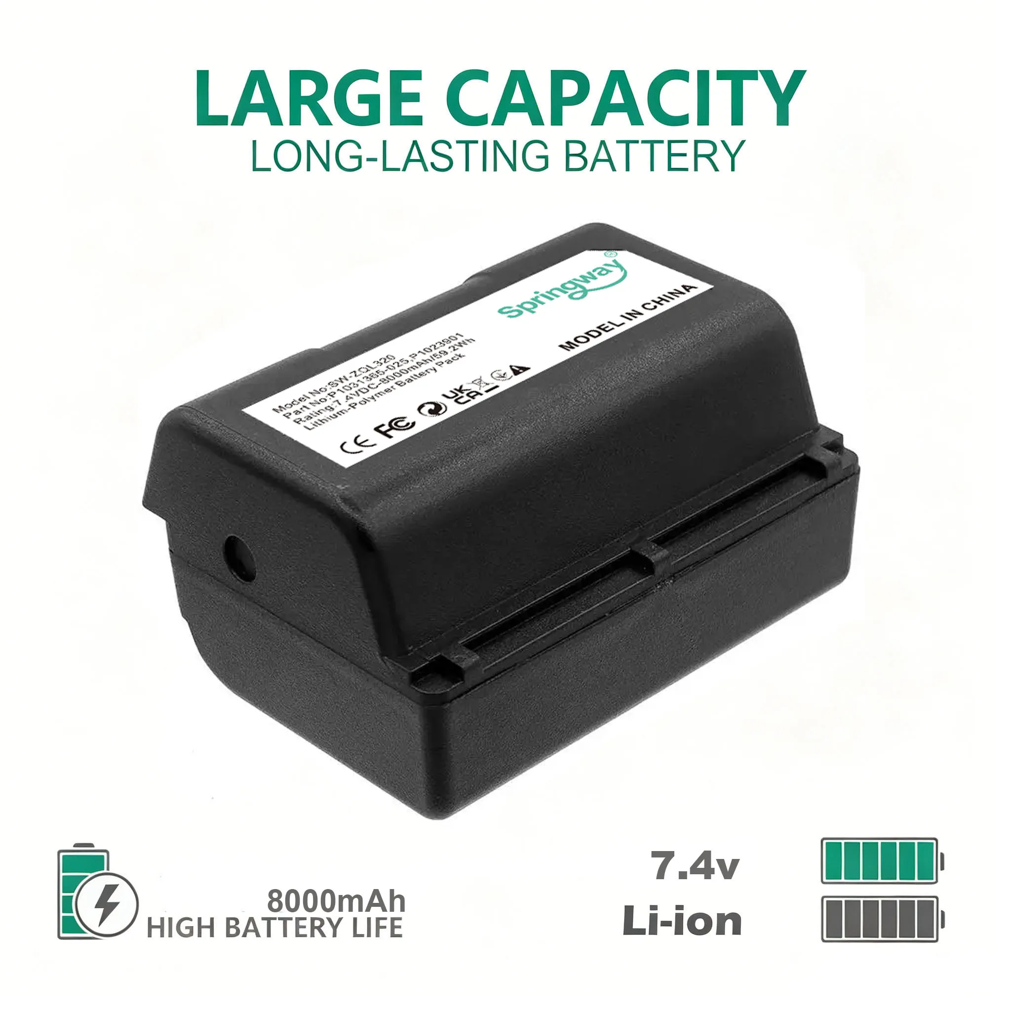 Фото Сменная батарея SW-ZQL320 для принтеров Zebra QLn ZQ ZR Series P1023901 BTRY-MPP-34MA1-01 №1