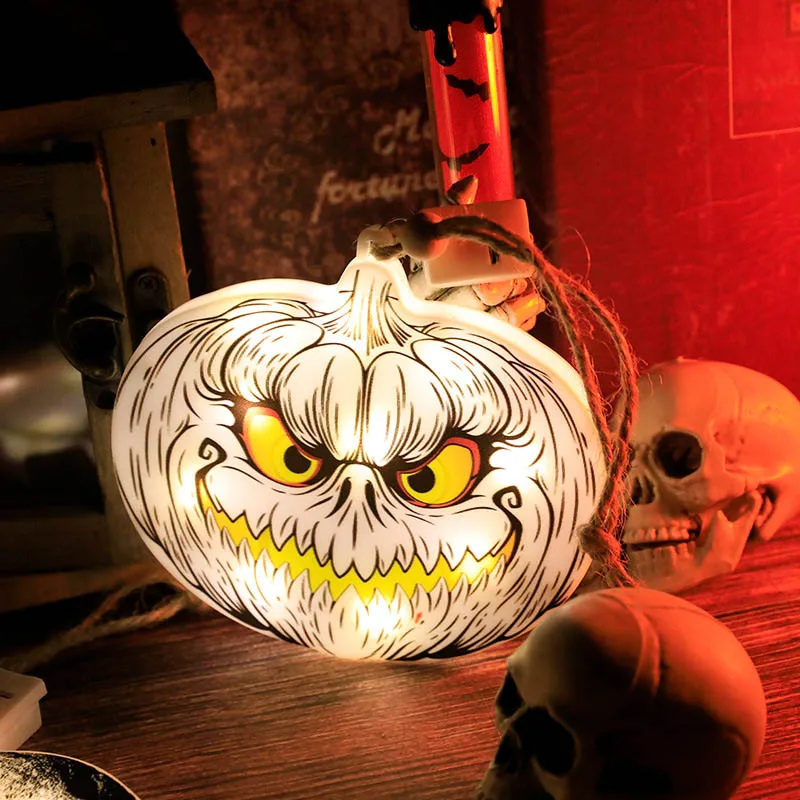 

New Ghost Festival Party Decoration Lantern String Demon Skull Head Lamp LED Pumpkin Lamp Halloween Decorative Colorful Lamp