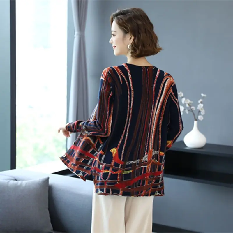 Женский вязаный кардиган в этническом стиле свободный уникальный ретро-стиле с