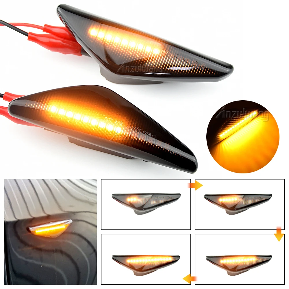 

LED Dynamic Amber Side Marker Turn Signal Sequential Blinker Car Lights For BMW X3 F25 X5 E70 X6 E71 E72 2008-2014