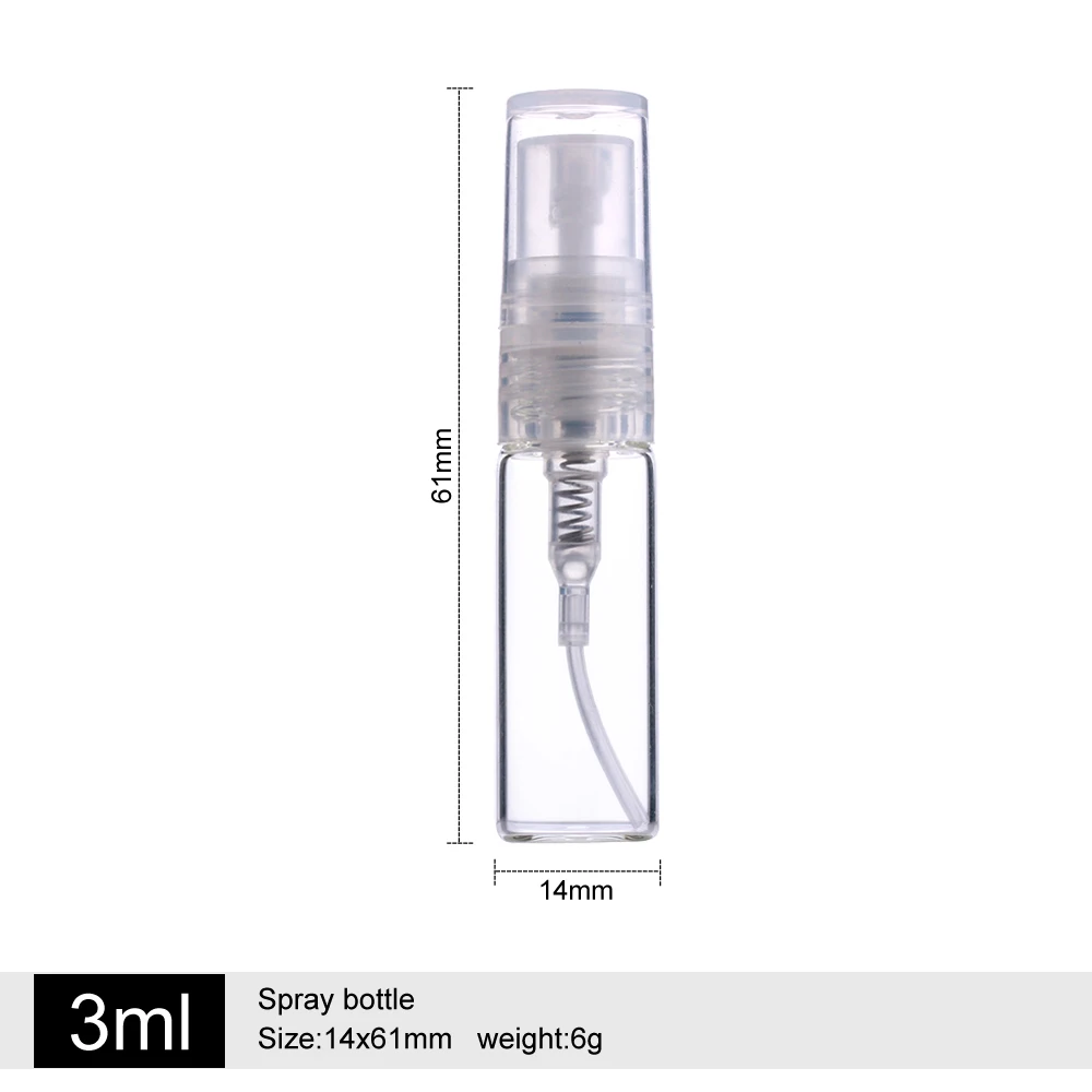 100 шт./лот 3 мл мини многоразовые флаконы для духов Портативный Стеклянный Флакон