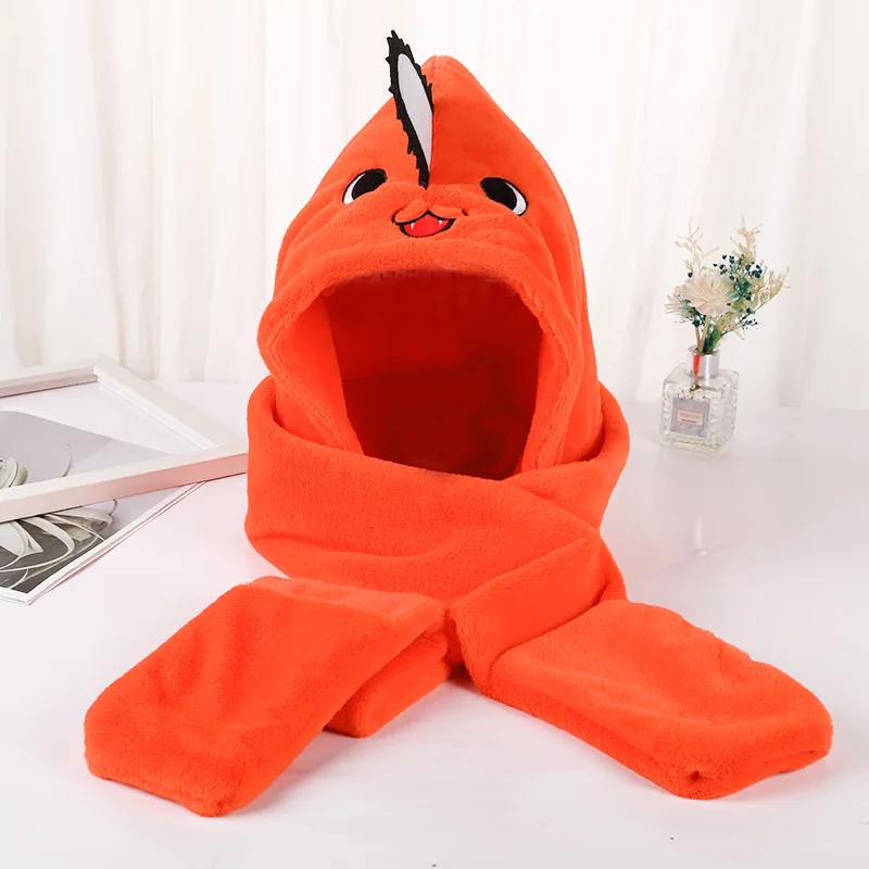

Chainsaw Man Pochita Scarf Cosplay Anime Kawaii Neckerchief Winter Warm Scarfves Xmas Gifts