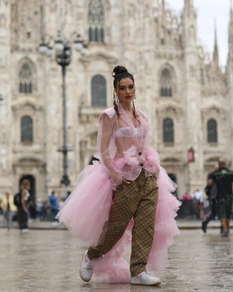 Женский прозрачный топ с V-образным вырезом длинным рукавом и шлейфом