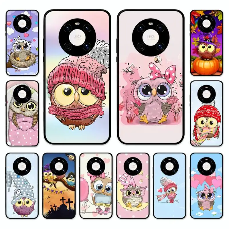

Cartoon Cute Owl Phone Case for Huawei Mate 20 10 9 40 30 lite pro X Nova 2 3i 7se