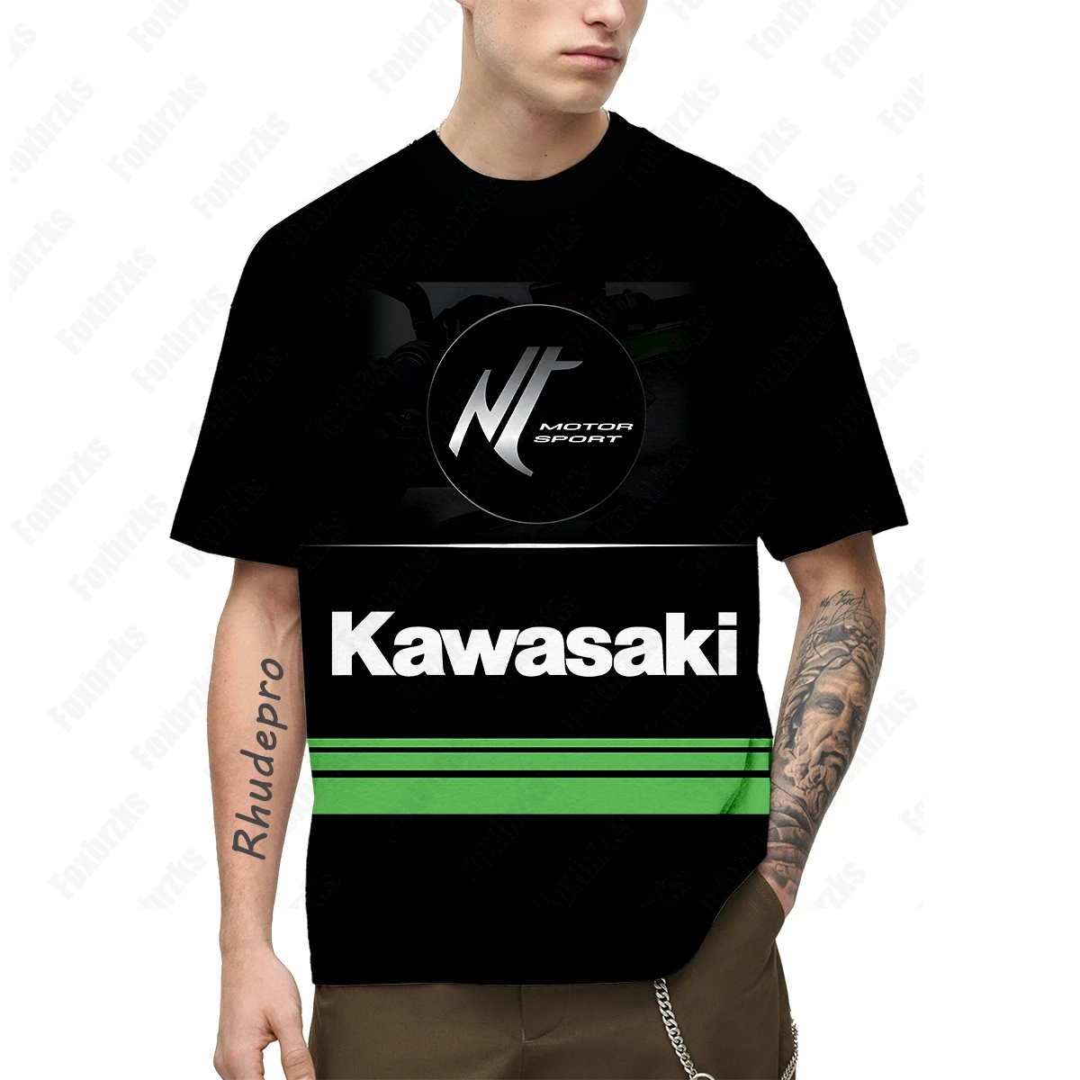 2024 Мужская Летняя Модная Брендовая Универсальная Футболка Kawasaki Ninja Для Езды На