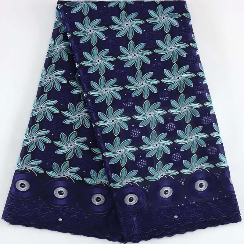 2023 Высококачественная хлопковая кружевная ткань нигерийская швейцарская вуаль