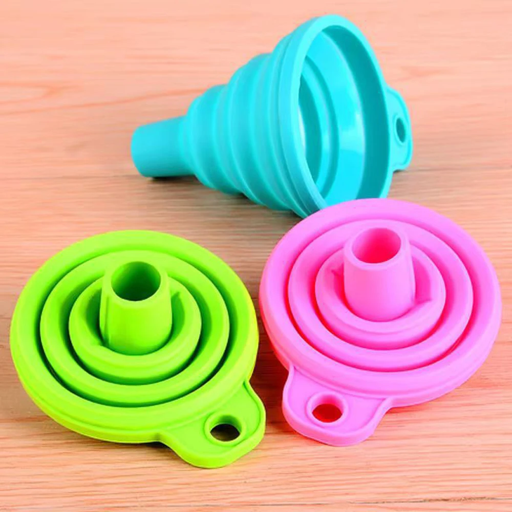 

New Kitchen Funnel Foldable Silicone Collapsible Funnels for Filling Water Bottle Liquid Transfer Food Grade Kitchen Accessories