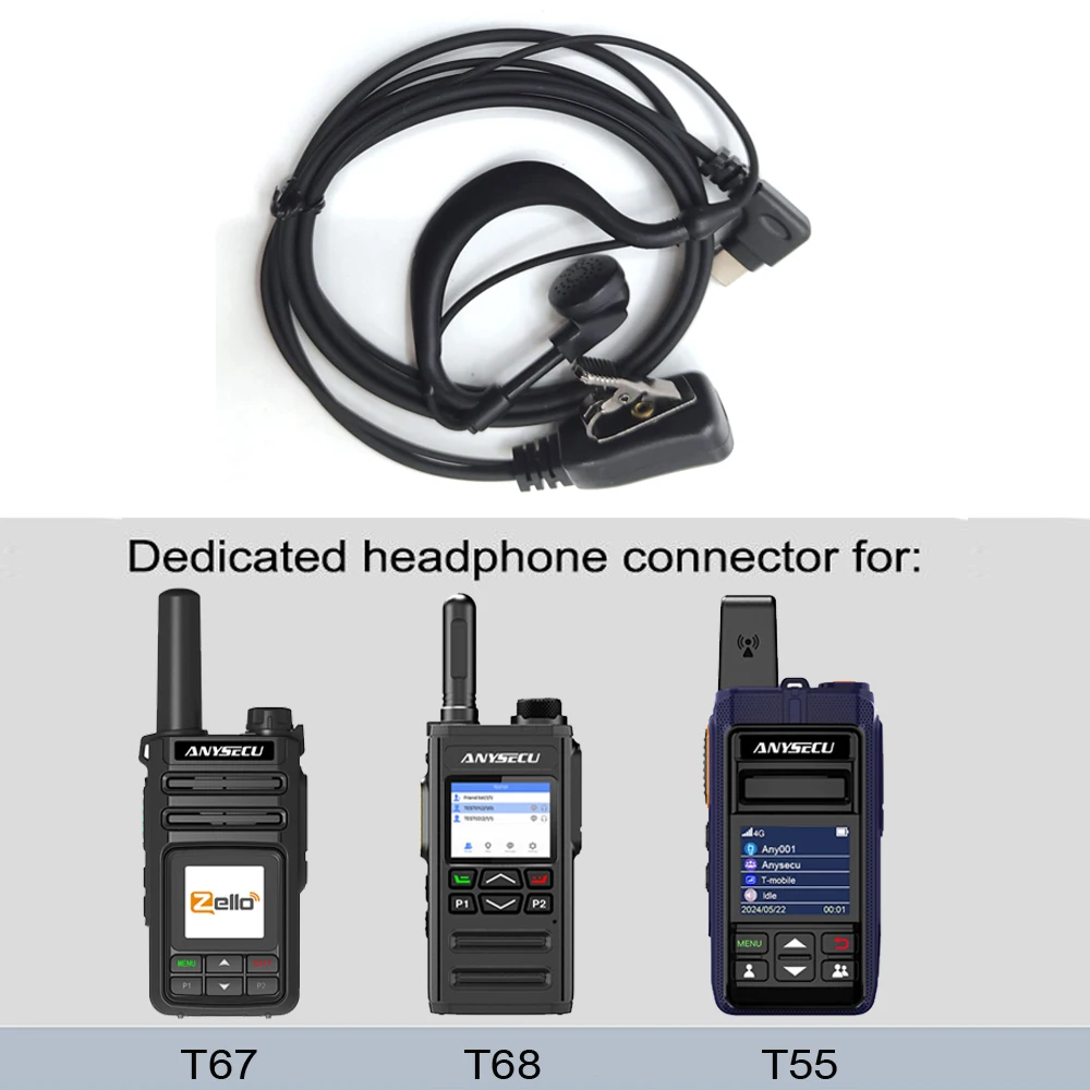 Фото Гарнитура ANYSECU Type-C с разъемом для сетевого радио наушника ANYSECU T68 T67 T55 4G №2