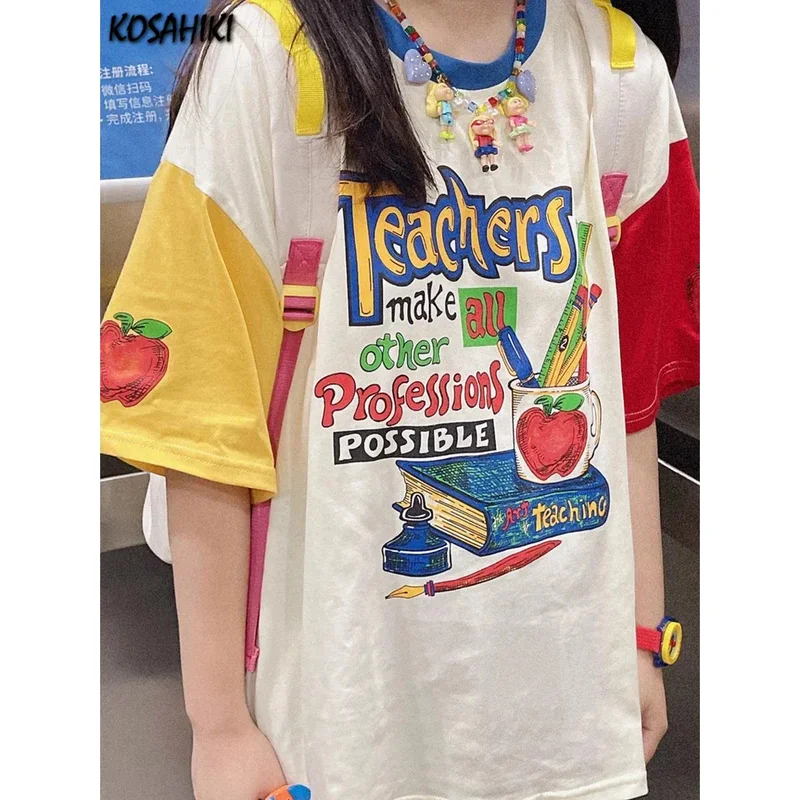 Kosahiki Harajuku футболка женская корейский стиль графические футболки Y2K гранж