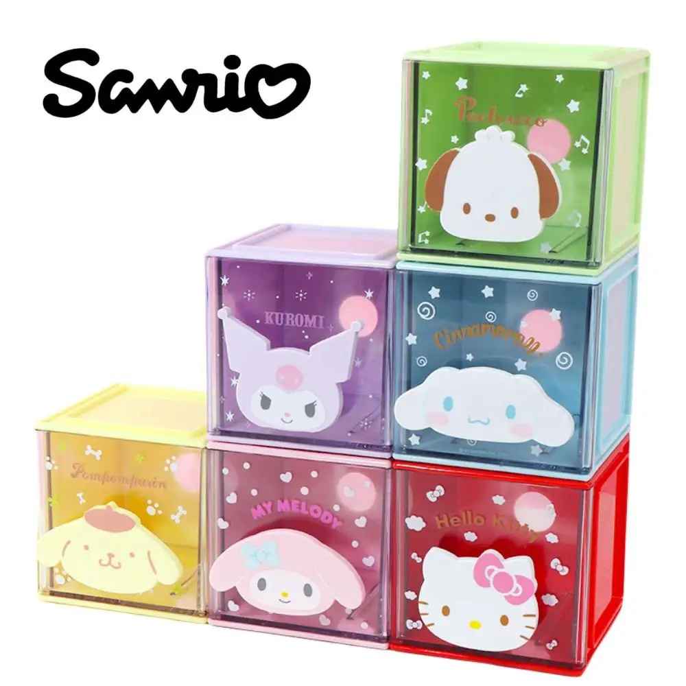 

Sanrios Kawaii My Melody Cinnamoroll Kuromi понравилось Hellokittys помпон Настольный ящик для хранения мультяшный квадратный однослойный ящик