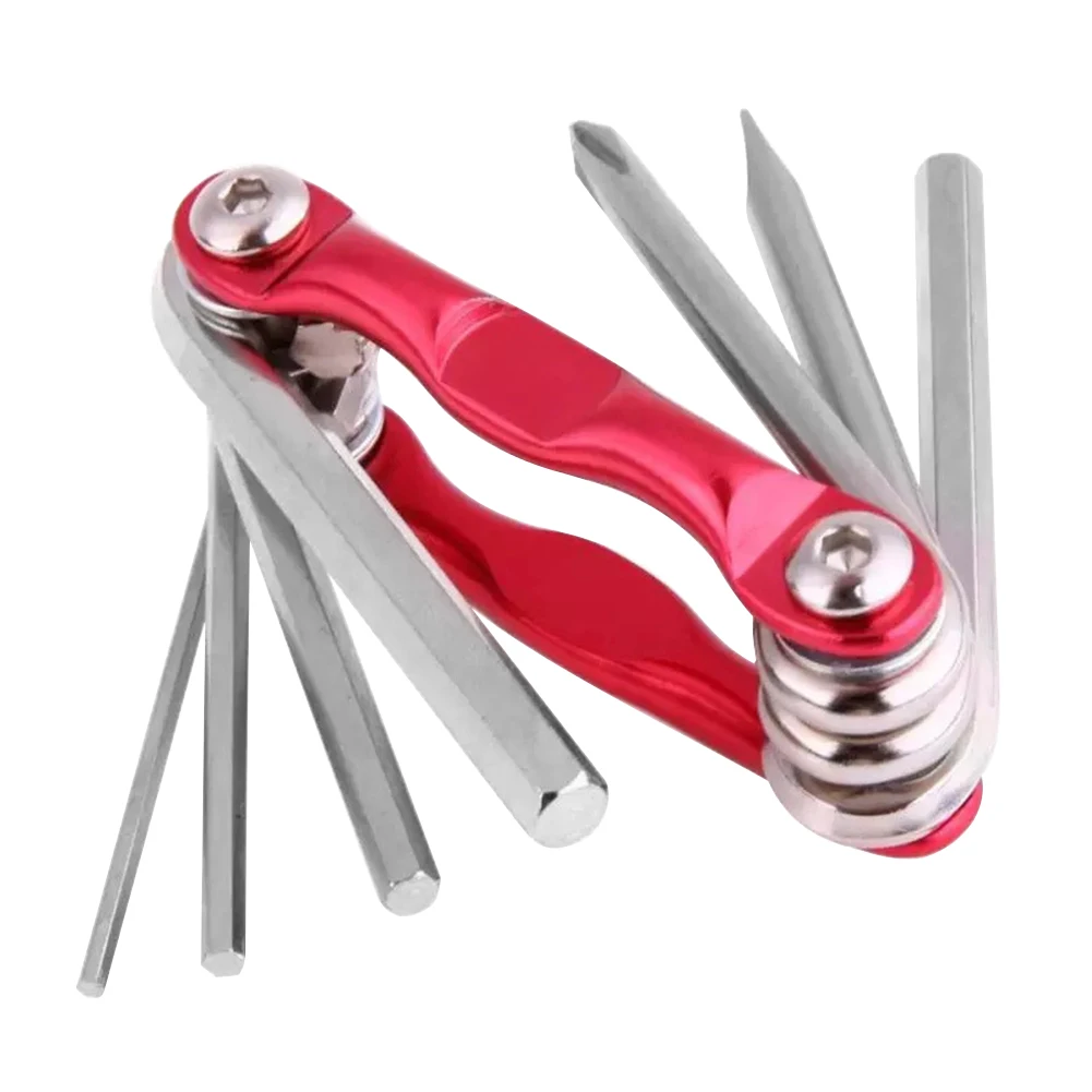 

7 in 1 Bicycle Repairing Tools Portable Multifunctional Bike Maintenance Kits Phillips/Slotted Screwdriver Hexagonal Wrench