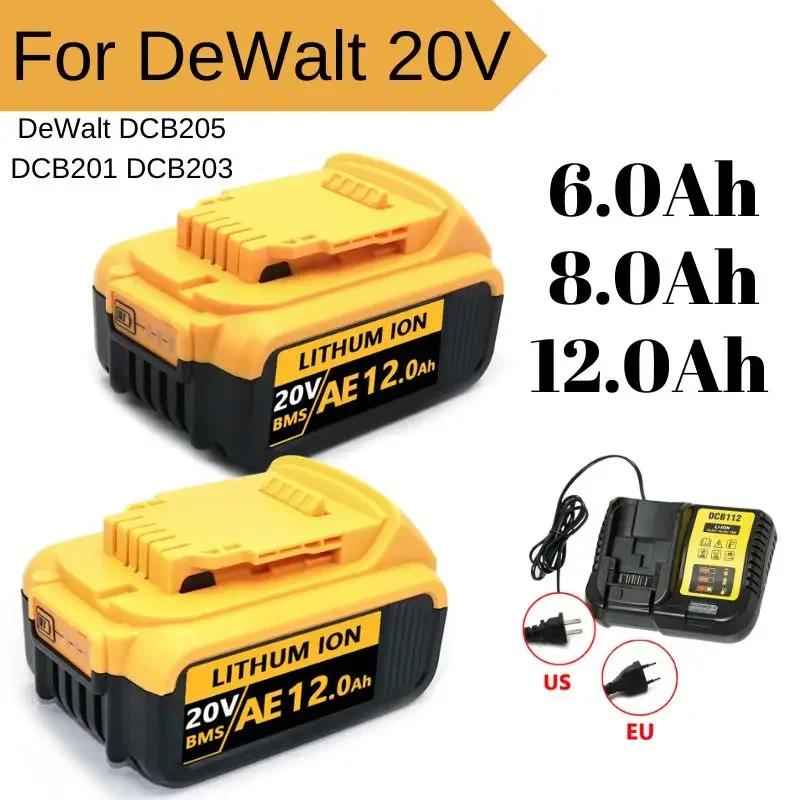 Сменный литиевый аккумулятор DCB200 20 в 12000 мАч для Dewalt 18 DCB184 DCB182 DCB180 DCB181 DCB201 DCB206