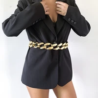 button hollow waist chain female business geometric punk single layer body chain