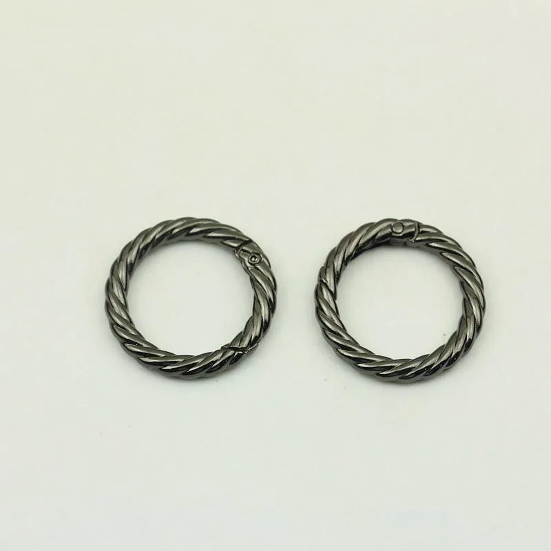 20Pcs 25mm Fashion Weave Colored Spring Ring Buckle Twist Open O Ring Keychain Connection Hook Buckles DIY Bags Accessories