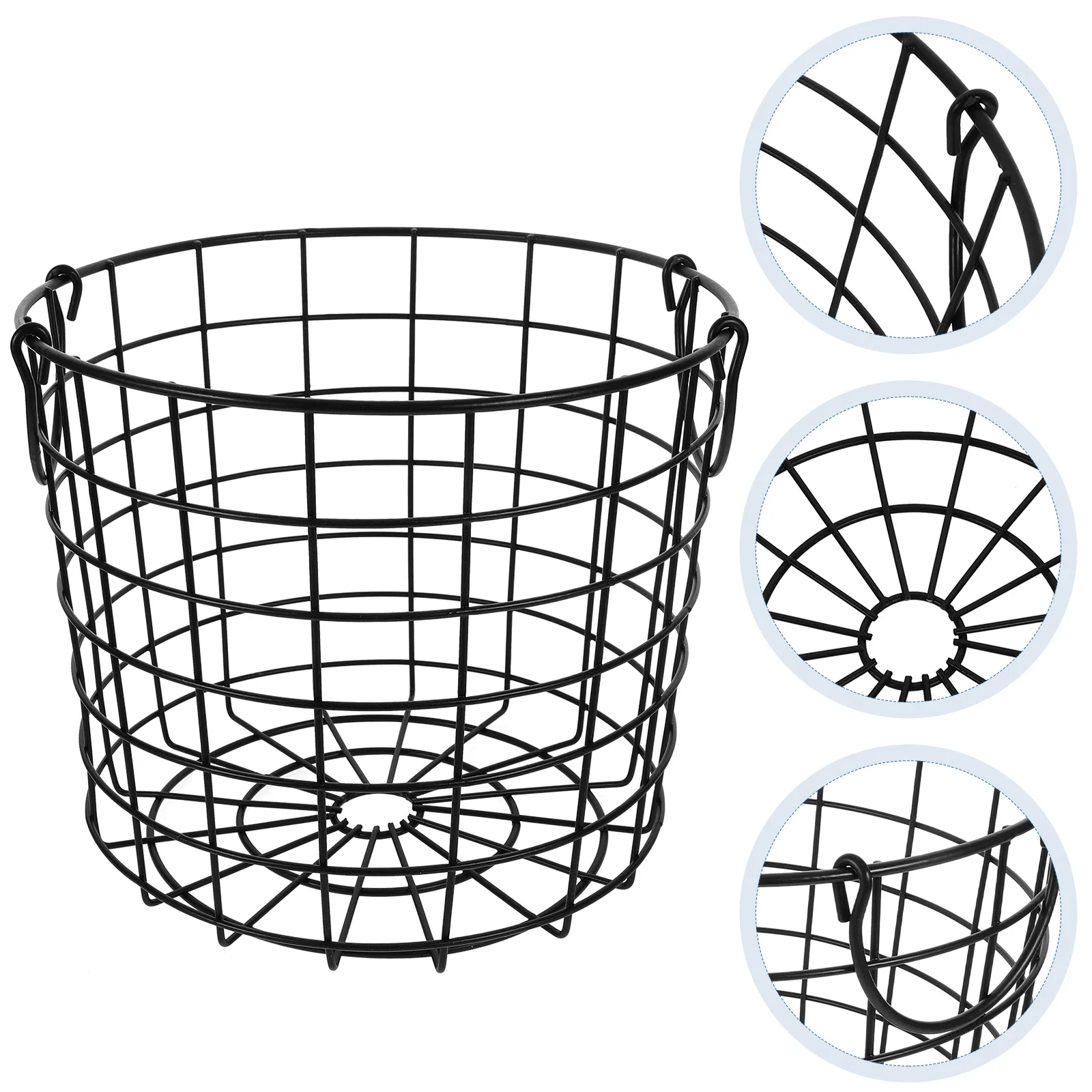 

Hamper Handle Washing Basket Medium Household Iron Clothes Storage Grid Laundry