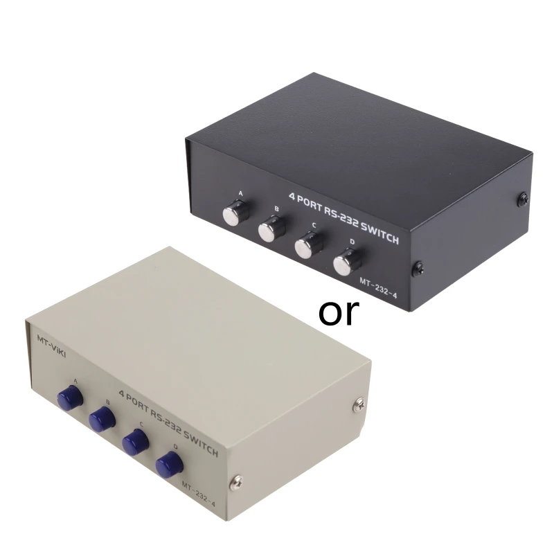 

Metal Case 4 Port Manual Rs-232 Switch for Pc Sharing to Serial Device 4 in 1 Out for Computer Printer Communication H8WD