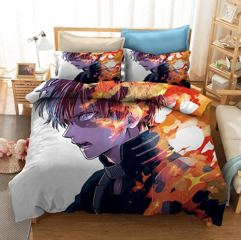 

3D Printed My Hero Academia Bedding Set Duvet Cover Pillowcases Comforter Bedclothes Bed Linen Cute Bed Set For Kids Adults