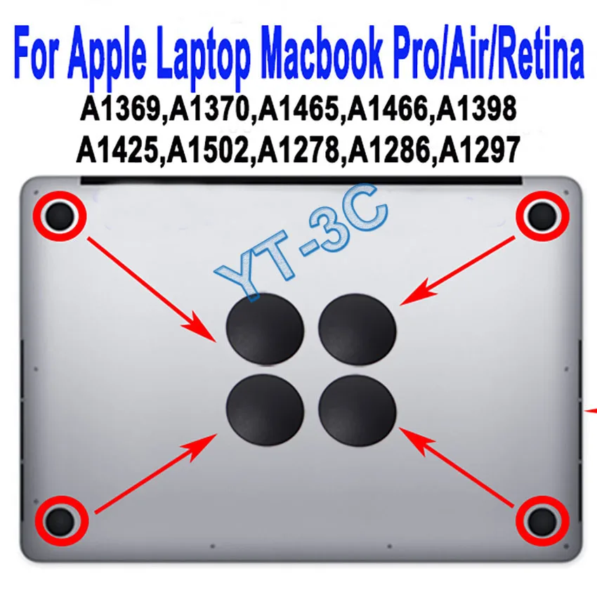 Резиновые ножки для ноутбука Apple Macbook Pro Retina A1398 A1425 A1502 Air A1369 A1370 A1465 A1466 A1278 A1286 |