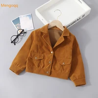 new fashion girls spring autumn simple fashion jacket fashionable lapel casual outwear children kids baby suit jacket 2 7y