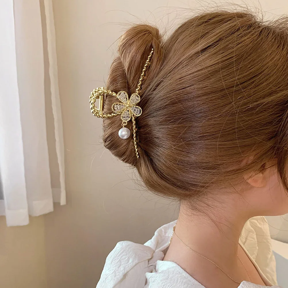 

Заколка-краб Женская металлическая, Модный изысканный зажим для волос в стиле ретро, с цветами, акулами, персонализированные аксессуары для...