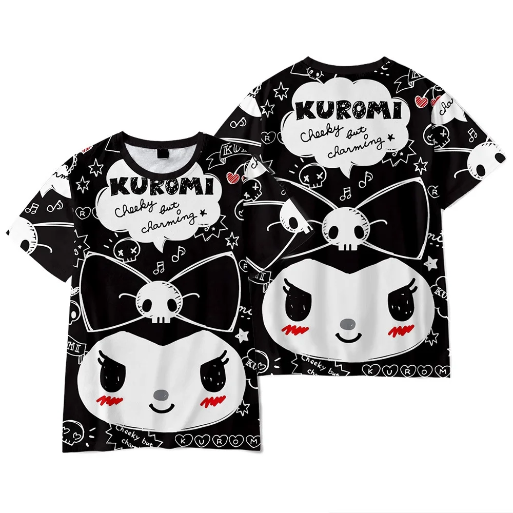 Футболка Kuromi с цифровым принтом и коротким рукавом для взрослых женская одежда