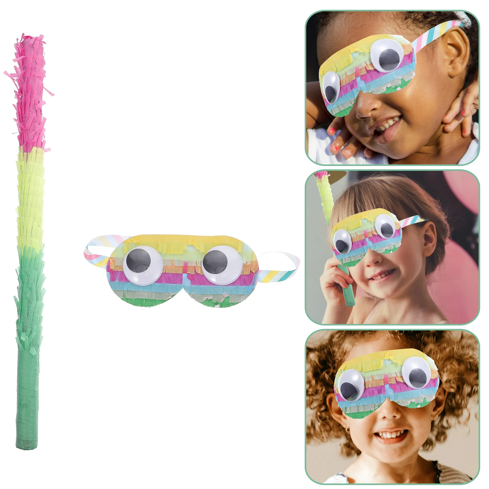 

Pinata Stick Sticks And Blindfold Hitting Buster Easy Grip Kids Birthday Party Supplies With To