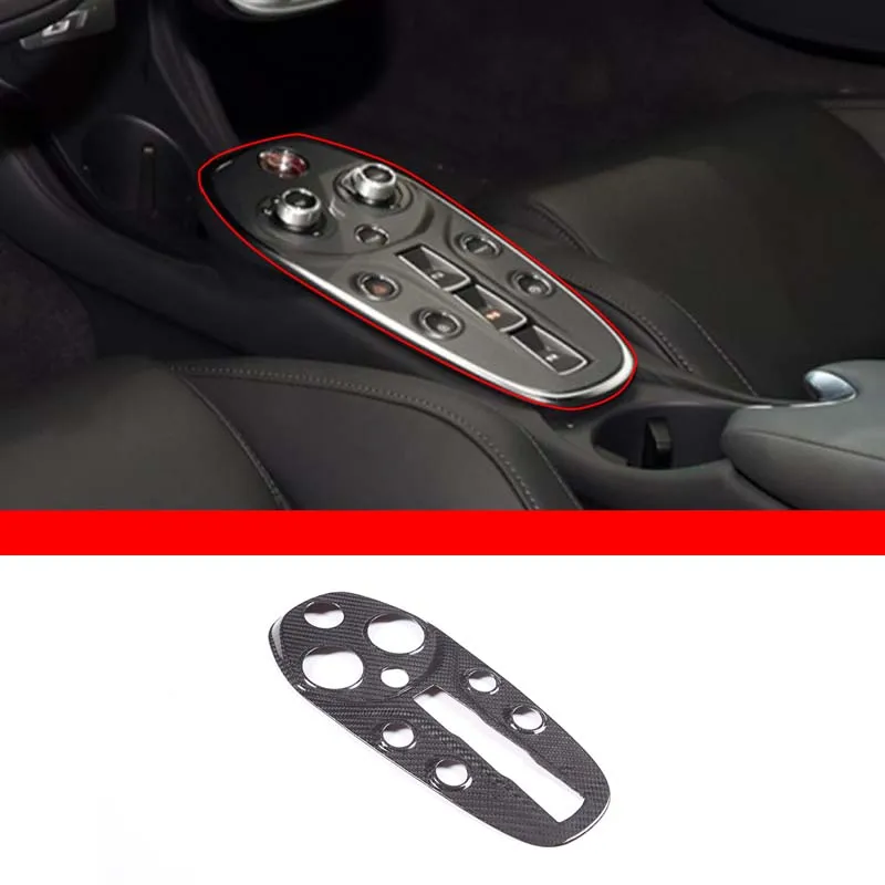 

For McLaren GT 2019-2022 Real Carbon Fiber Car Center Control Shift Panel Trim Frame Protection Sticker Car Interior Accessories