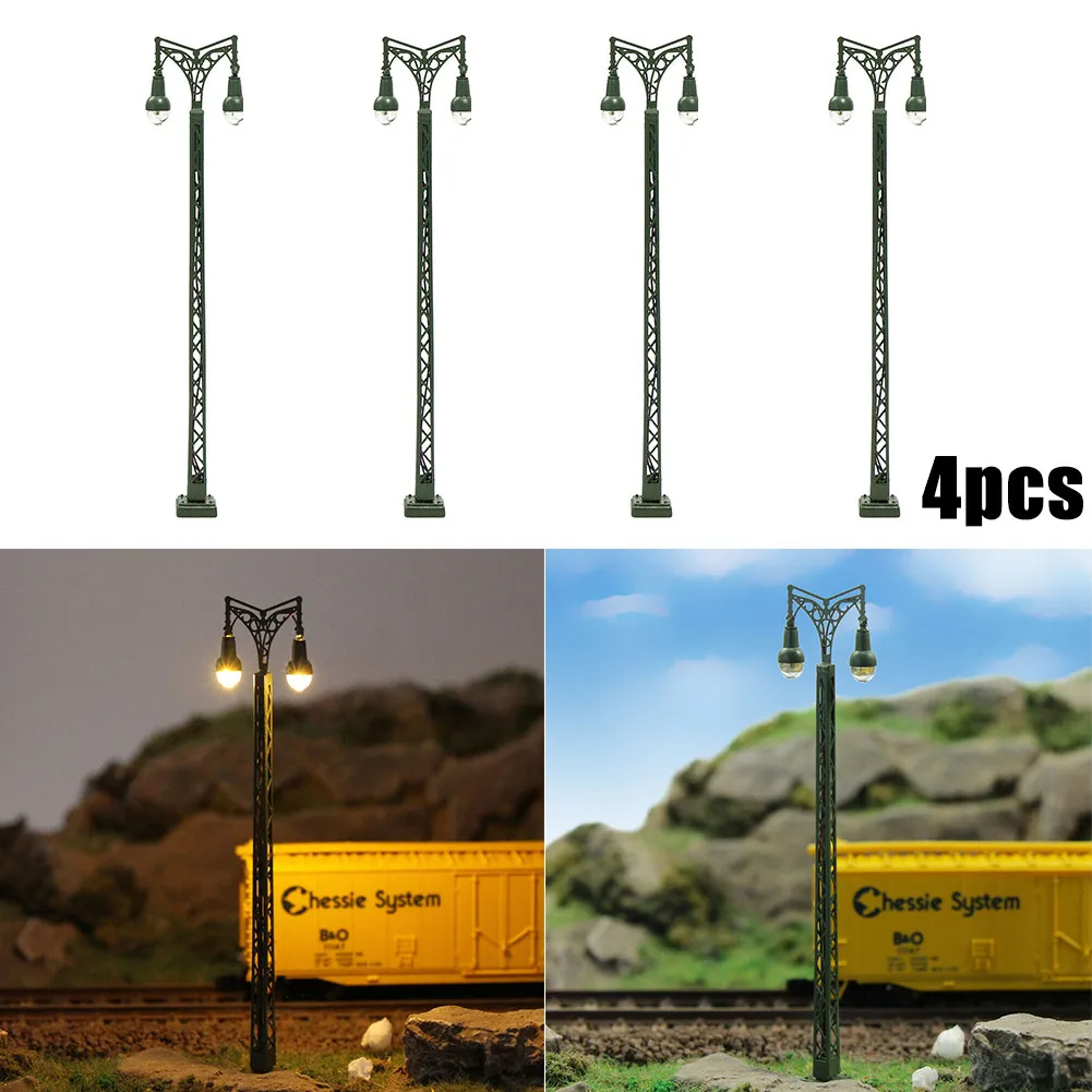 

4pcs Model Railway Lights Lattice Mast Light N Gauge Light Layout Model Home Garden For Rail & Building Layout Parts Accessories
