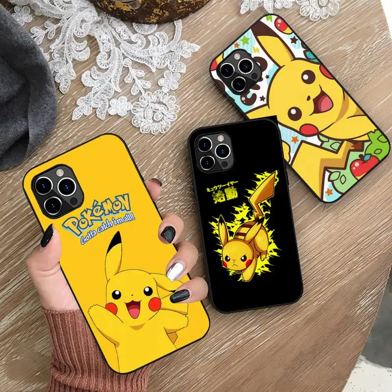 

Anime Pikachu Phone Case Silicone Soft for iphone 13 12 11 Pro Mini XS MAX 8 7 Plus X 2020 XR cover