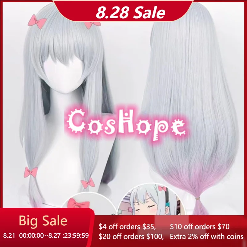 Парик для косплея эроманга сенсей Изуми сагири, термостойкие синтетические волосы смешанных цветов длиной 80 см для косплея аниме