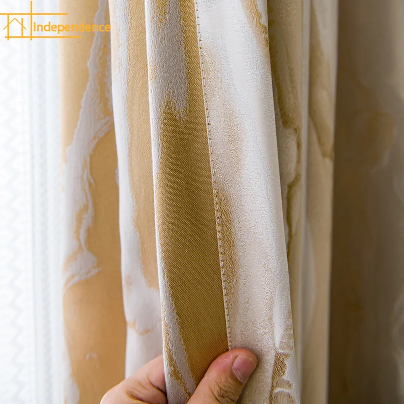 Light Luxury Simple Modern High Precision Jacquard Simulation Curtain for Living Room Silk Bedroom Study Custom Finished Curtain
