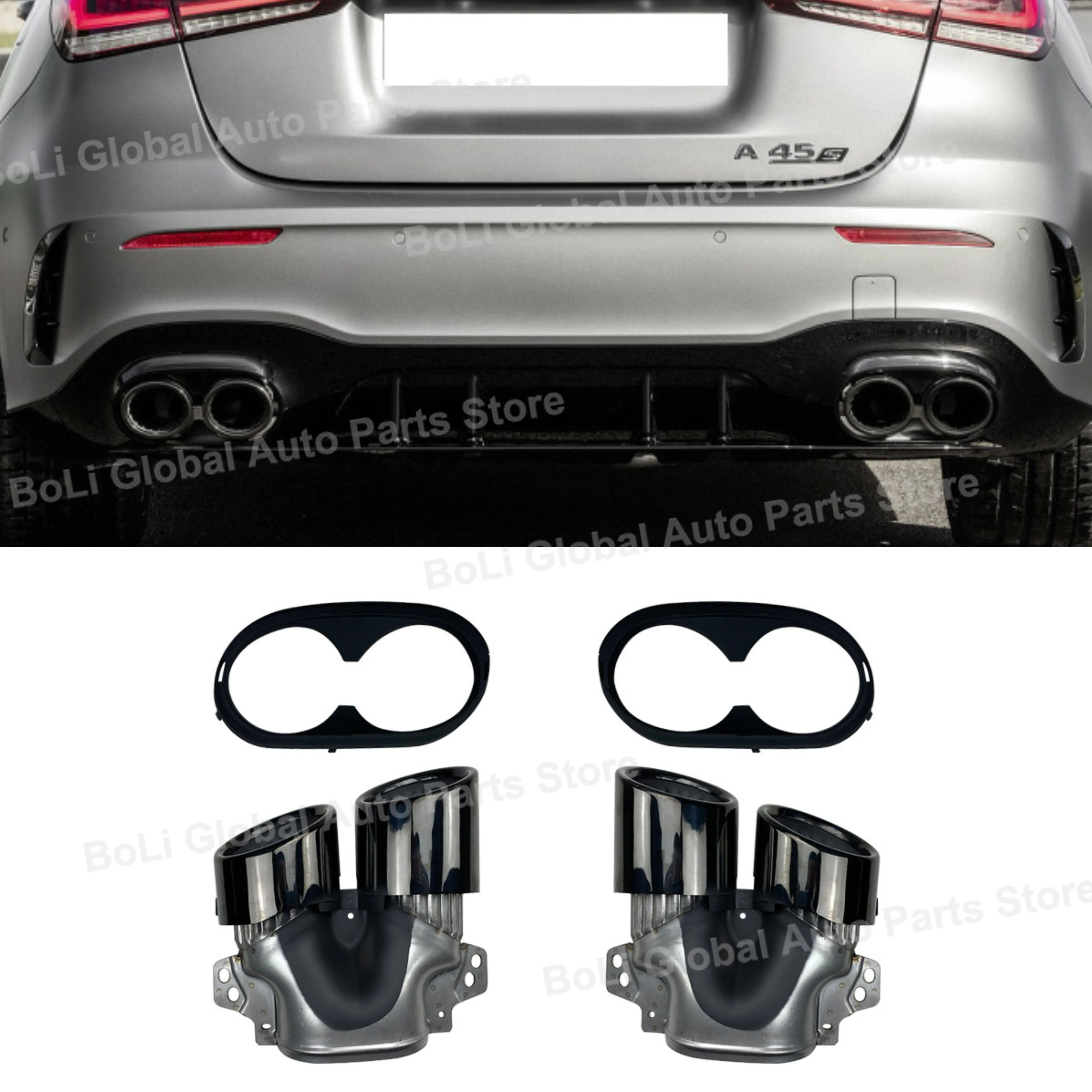 Задний глушитель для Mercedes Benz A/ CLA Class W177 A35 C118 CLA35 X247 GLB35 A45S AMG наконечники выхлопной