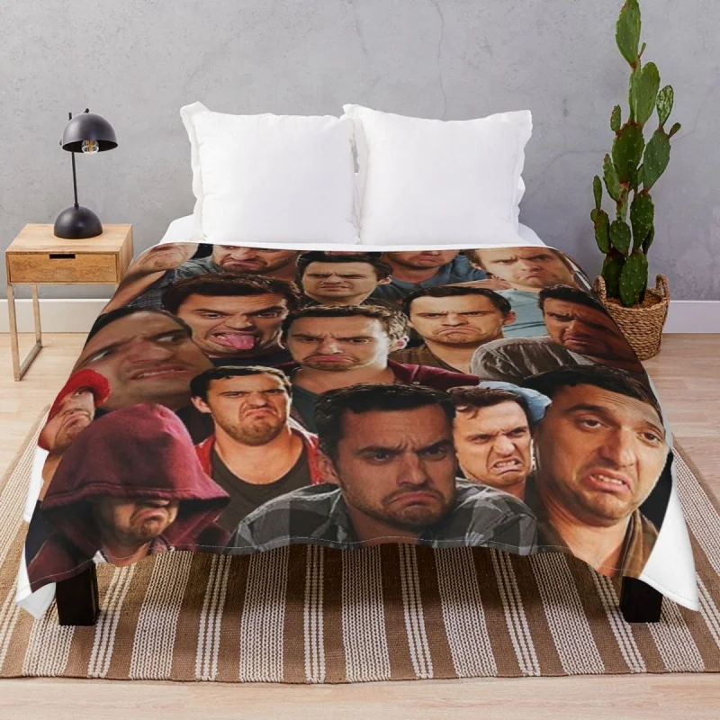 

New Girl Nick Miller Blanket Fce All Season Warm Throw Thick blankets for Bed Sofa Travel Office