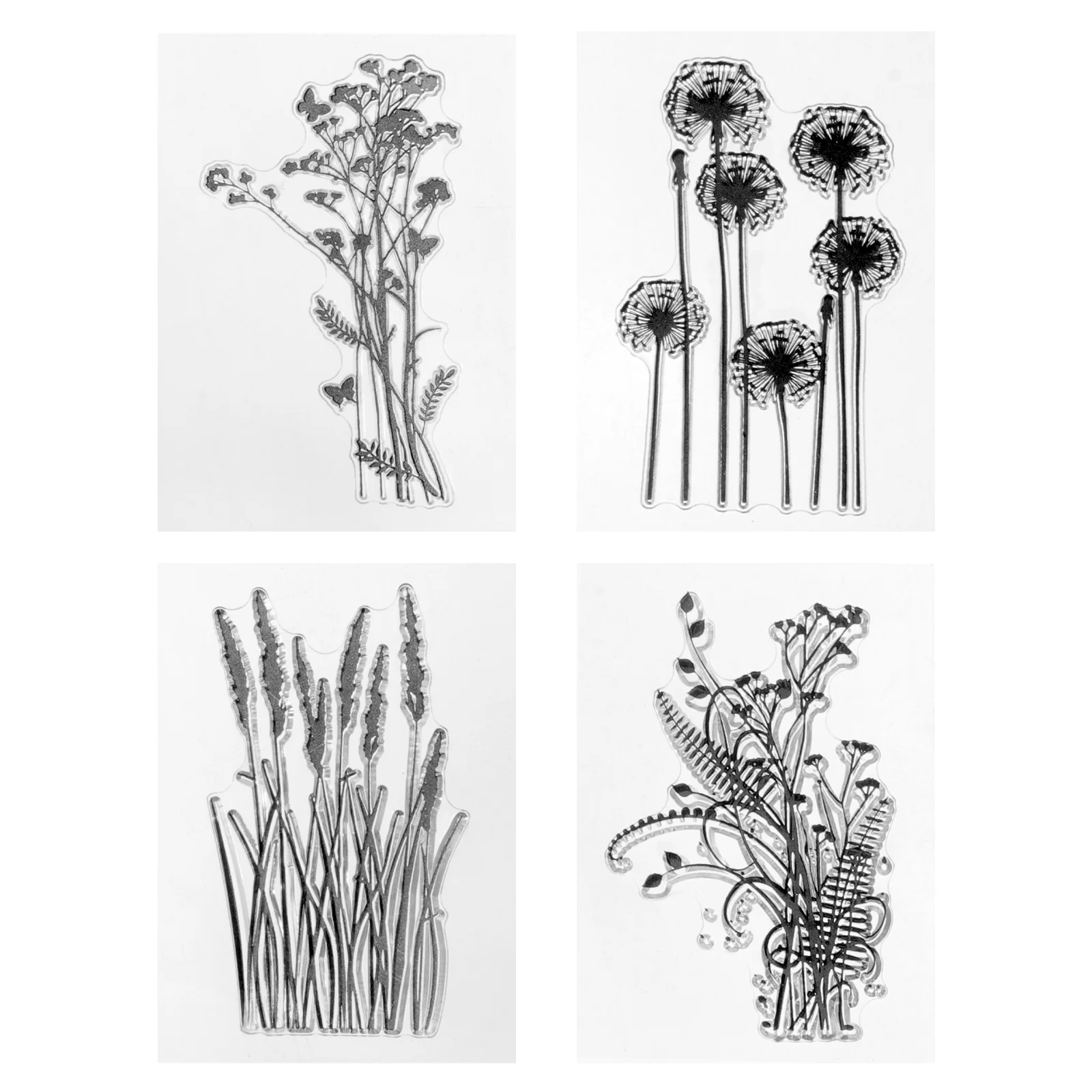 

4 Pcs Transparent Stamp DIY Stamps Retro Decor Scrapbook Patterns Silicone Molds Decorative Letter