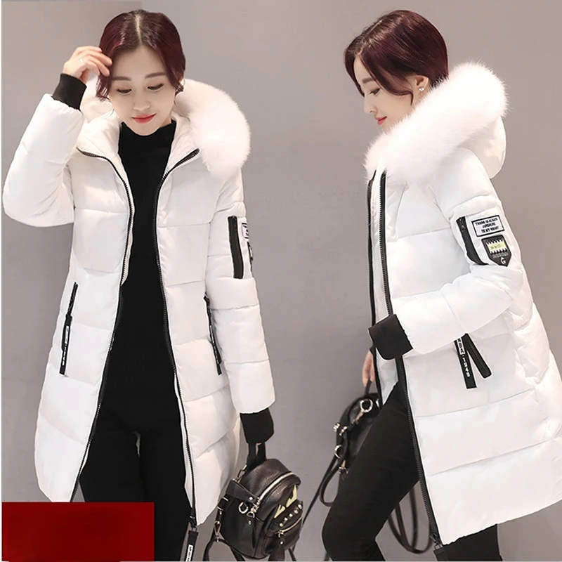 New Oversize Winter Jacket Hooded Cotton Padded Jacket Superheat Coat Parka Slim Large Fur Collar Fashion Thickened