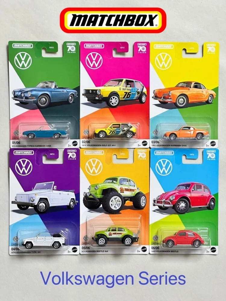 Коллекционные модели автомобилей Matchbox: Volkswagen 70th Anniversary (Япония), GGF12, Karmann Ghia, Beetle, Golf GTI MK1, Civic Type R (art.: 3920d4d094d70) - 3920d4d094d70