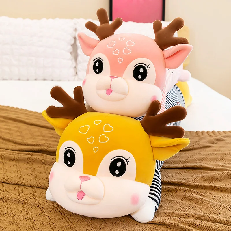 

70-110CM Giant Cartoon Lying Animal Plush Toys Soft Stuffed Sika Deer Doll Birthday Gifts for Children Baby Accompany Baby