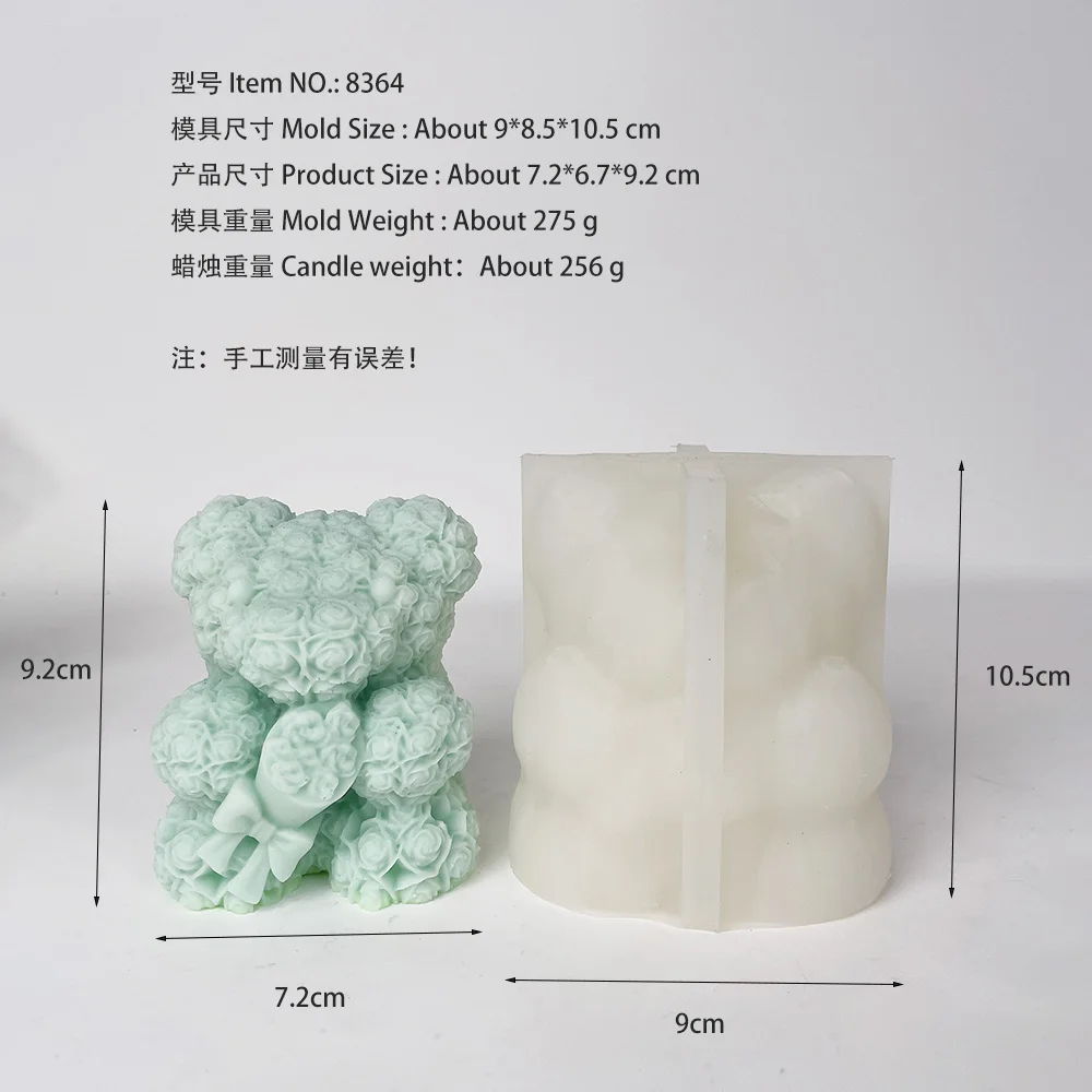 Большой медведь силиконовая форма для свечей 3D объятие любовь роза поделки