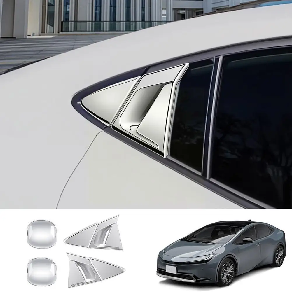 

Декор для заднего стекла для Toyota Prius 60 серии 2023 ABS черное карбоновое волокно задняя дверная ручка Рама задняя треугольная отделка Exte U3S6