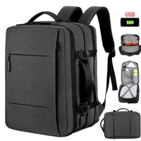 large capacity expandable men backpack usb charging male laptop bagpack waterproof business travel back pack luggage bags