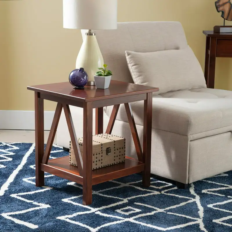 

Titian End Table with Bottom Shelf, 22 inches Tall, Multiple Colors